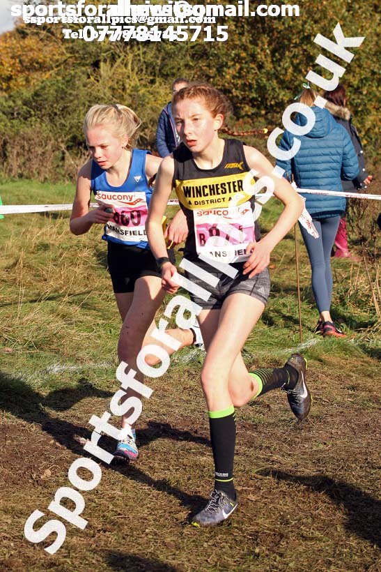 Girls under-15s National Cross Country Relay, Berry Hill Park, Mansfield. Photo:  David T. Hewitson/Sports for All Pics